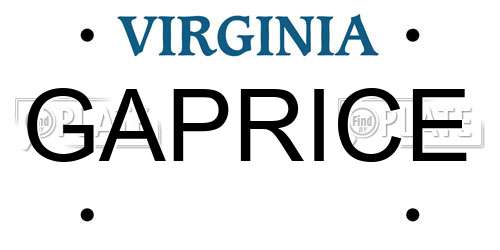 GAPRICE Virginia License Plate