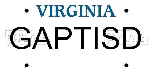 GAPTISD Virginia License Plate
