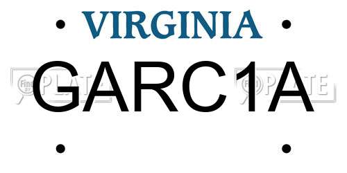 GARC1A Virginia License Plate