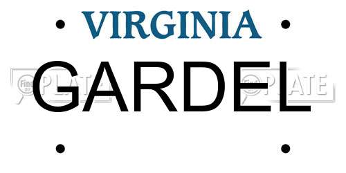 GARDEL Virginia License Plate