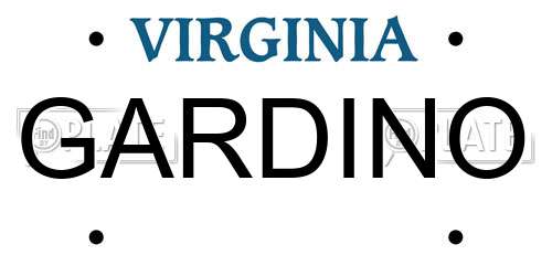 GARDINO Virginia License Plate
