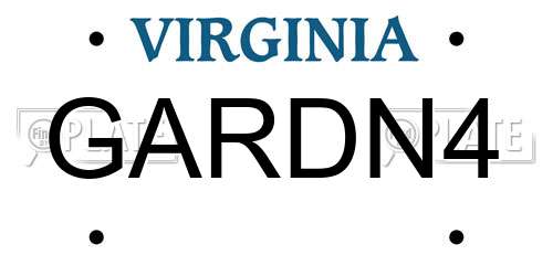 GARDN4 Virginia License Plate