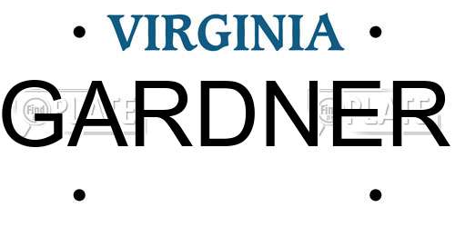 GARDNER Virginia License Plate