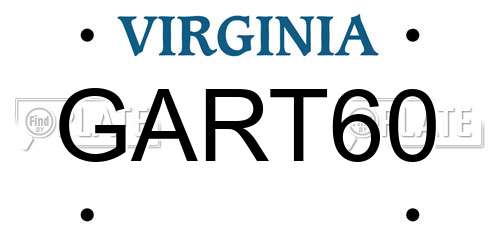 GART60 Virginia License Plate