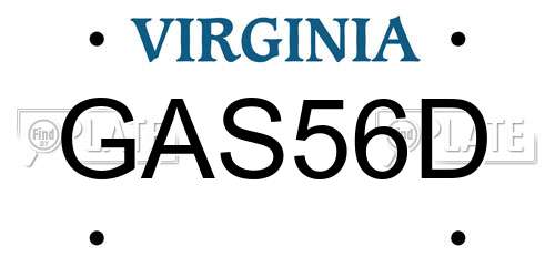 GAS56D Virginia License Plate