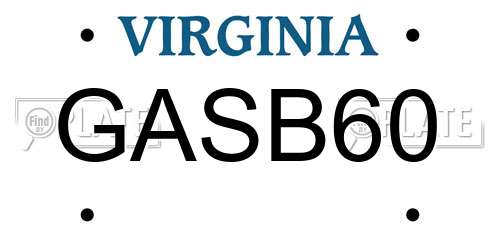 GASB60 Virginia License Plate