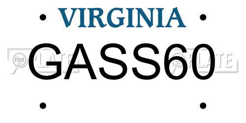 GASS60 Virginia License Plate