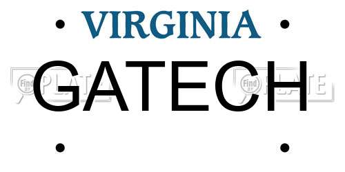 GATECH Virginia License Plate