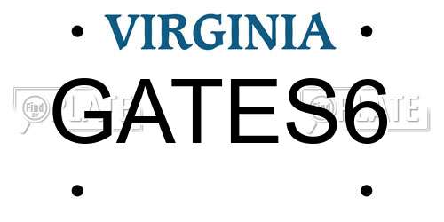 GATES6 Virginia License Plate