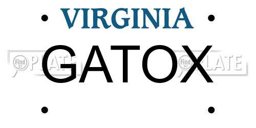 GATOX Virginia License Plate