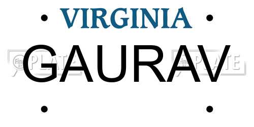 GAURAV Virginia License Plate