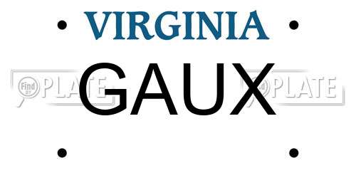GAUX Virginia License Plate