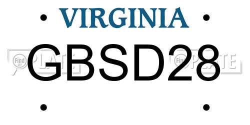 GBSD28 Virginia License Plate