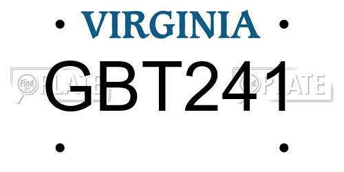 GBT241 Virginia License Plate