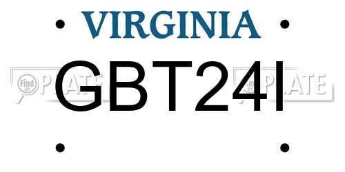 GBT24I Virginia License Plate