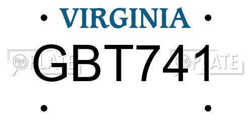 GBT741 Virginia License Plate