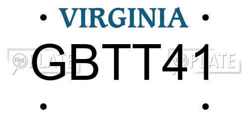 GBTT41 Virginia License Plate