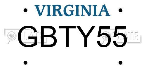 GBTY55 Virginia License Plate