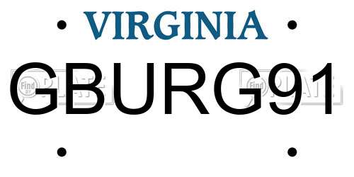 GBURG91 Virginia License Plate