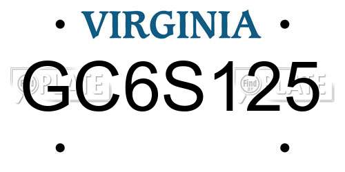 GC6S125 Virginia License Plate