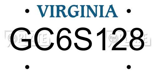 GC6S128 Virginia License Plate