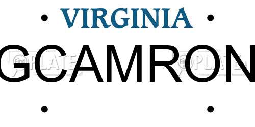 GCAMRON Virginia License Plate