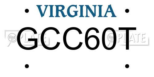 GCC60T Virginia License Plate