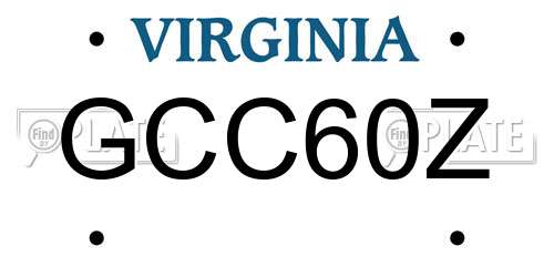 GCC60Z Virginia License Plate