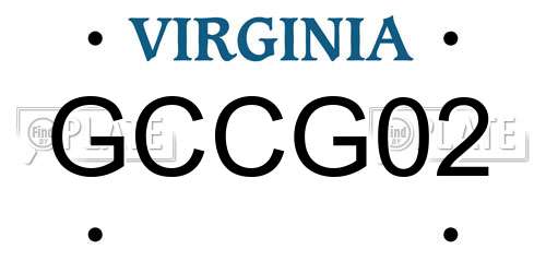 GCCG02 Virginia License Plate