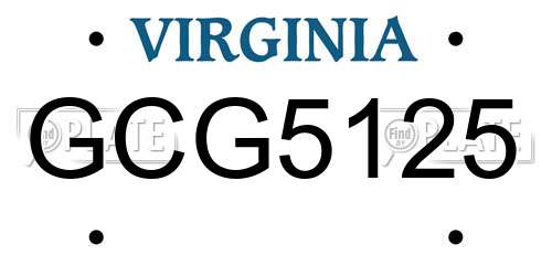GCG5125 Virginia License Plate