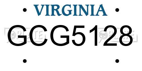 GCG5128 Virginia License Plate