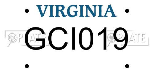GCI019 Virginia License Plate