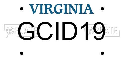 GCID19 Virginia License Plate