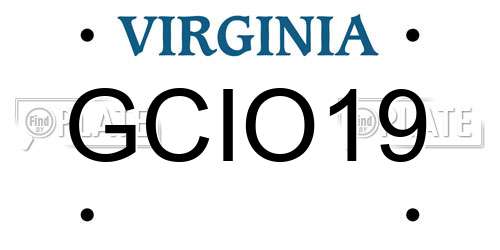 GCIO19 Virginia License Plate