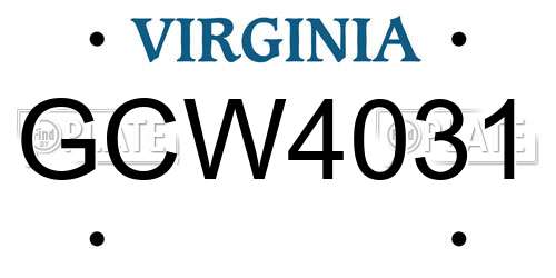 GCW4031 Virginia License Plate