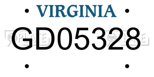 GD05328 Virginia License Plate