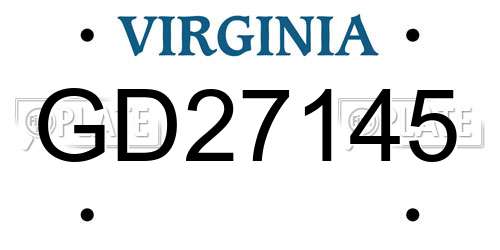 GD27145 Virginia License Plate
