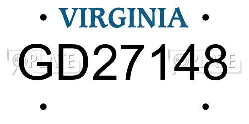 GD27148 Virginia License Plate