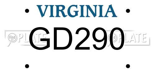 GD290 Virginia License Plate