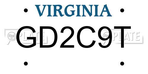 GD2C9T Virginia License Plate