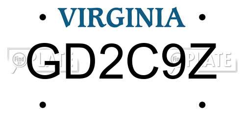 GD2C9Z Virginia License Plate
