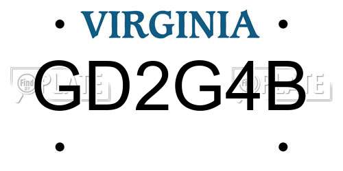 GD2G4B Virginia License Plate