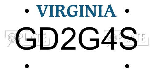 GD2G4S Virginia License Plate