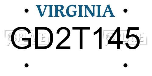 GD2T145 Virginia License Plate