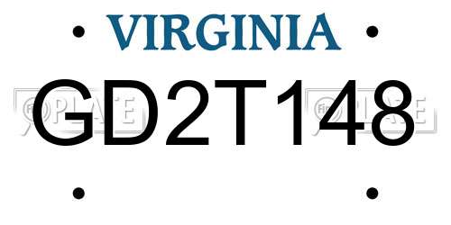GD2T148 Virginia License Plate