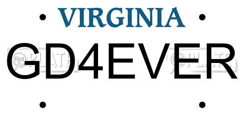 GD4EVER Virginia License Plate