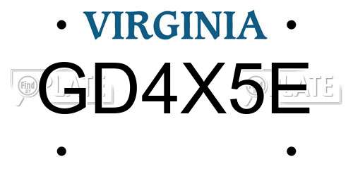 GD4X5E Virginia License Plate