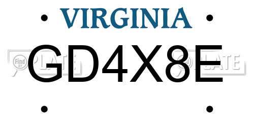 GD4X8E Virginia License Plate