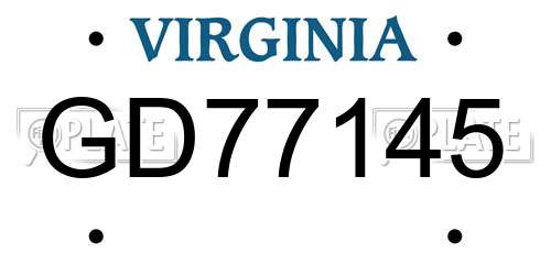 GD77145 Virginia License Plate