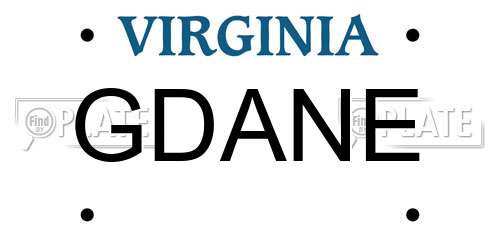 GDANE Virginia License Plate